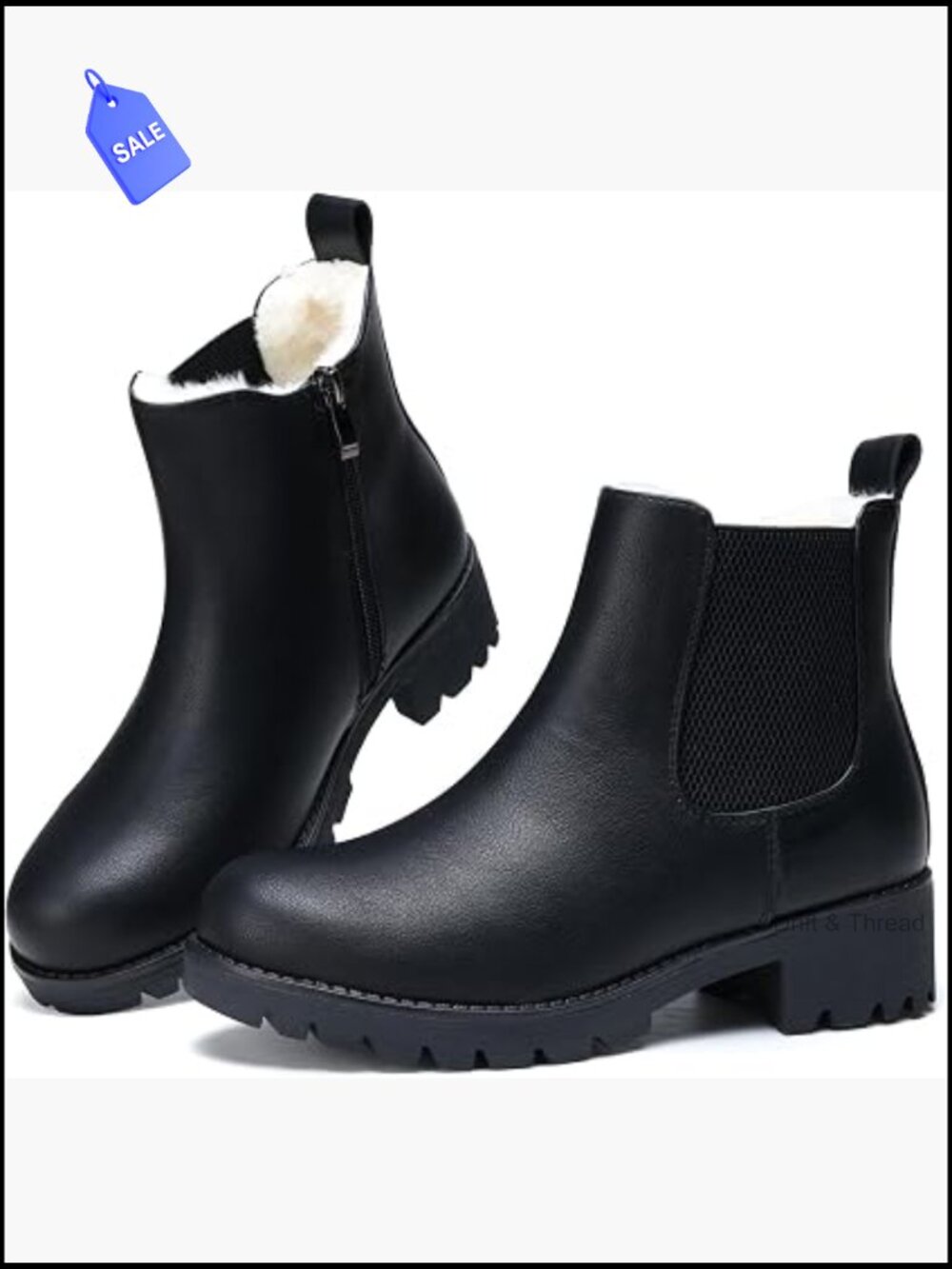Winter Chelsea Snow Boots Fur Lined Ankle Booties Water Resistant Zip